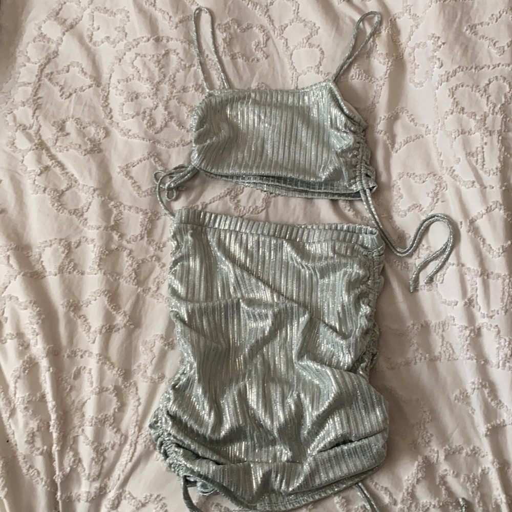 Two piece sage green party set